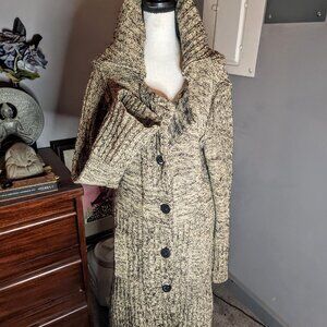 Anthropologie Guinevere Heavy Wool Cashmere Duster Cardigan ~ Size M EUC
